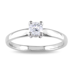 Gold 1/3ct TDW Diamond Solitaire Engagement Ring - Handcrafted By Name My Rings™