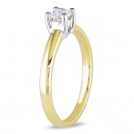 Gold 1/3ct TDW Diamond Solitaire Engagement Ring - Handcrafted By Name My Rings™