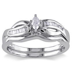 Gold 1/4ct TDW Diamond Bridal Set - Handcrafted By Name My Rings™