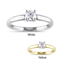 Gold 1/4ct TDW Diamond Solitaire Engagement Ring - Handcrafted By Name My Rings™