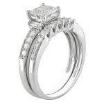 Gold 1ct TDW Diamond Princess-cut Bridal Set - Handcrafted By Name My Rings™