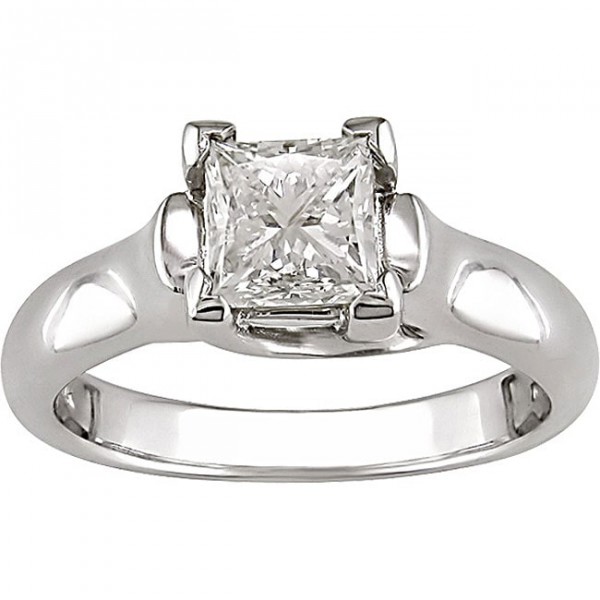 Gold 1ct TDW Princess-cut Solitaire Ring - Handcrafted By Name My Rings™