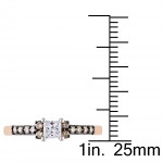 Rose Gold 1/2ct TDW Brown and White Diamond Engagement Ring - Handcrafted By Name My Rings™