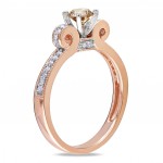 Rose Gold 1/2ct TDW Brown and White Diamond Ring - Handcrafted By Name My Rings™