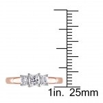 Rose Gold 1/2ct TDW Diamond 3-Stone Ring - Handcrafted By Name My Rings™