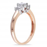 Rose Gold 1/2ct TDW Diamond 3-Stone Ring - Handcrafted By Name My Rings™