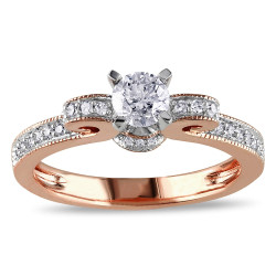 Rose Gold 1/2ct TDW Diamond Bow Ring - Handcrafted By Name My Rings™