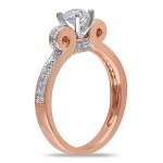 Rose Gold 1/2ct TDW Diamond Bow Ring - Handcrafted By Name My Rings™