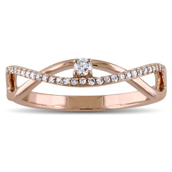 Rose Gold 1/6ct TDW Diamond Twist Promise Ring - Handcrafted By Name My Rings™