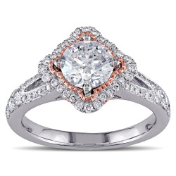 Two-tone Gold 1 1/2ct TDW Diamond Engagement Ring - Handcrafted By Name My Rings™