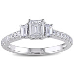 White Gold 1 1/4ct TDW Diamond Emerald Cut Ring - Handcrafted By Name My Rings™