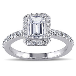 White Gold 1 1/4ct TDW Diamond Emerald Cut Ring - Handcrafted By Name My Rings™