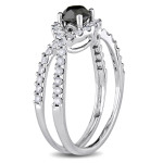White Gold 1 1/5ct TDW Black and White Diamond Ring - Handcrafted By Name My Rings™