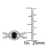 White Gold 1 1/5ct TDW Black and White Diamond Ring - Handcrafted By Name My Rings™