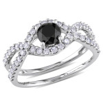 White Gold 1 1/5ct TDW Black and White Diamond Ring - Handcrafted By Name My Rings™