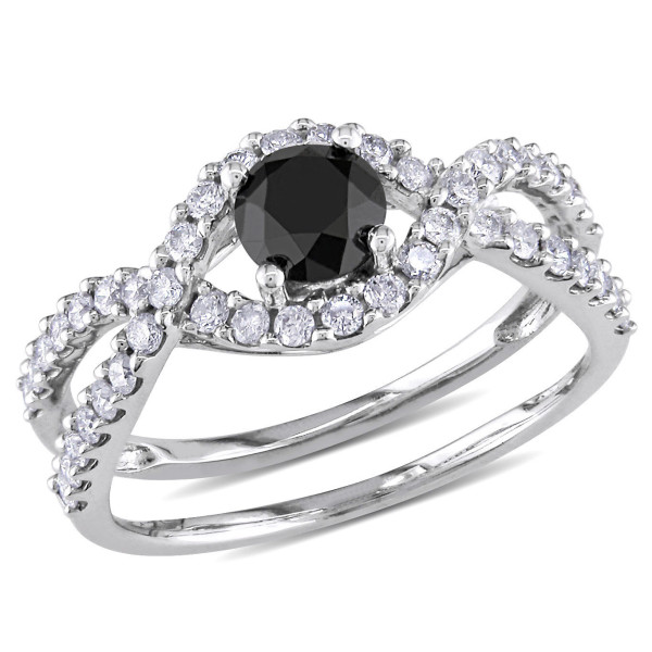 White Gold 1 1/5ct TDW Black and White Diamond Ring - Handcrafted By Name My Rings™