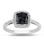 White Gold 1 1/8ct TDW Black Diamond Ring - Handcrafted By Name My Rings™