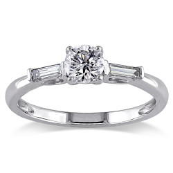White Gold 1/2ct TDW Diamond 3-stone Ring - Handcrafted By Name My Rings™