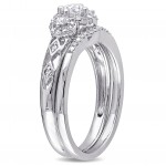 White Gold 1/2ct TDW Diamond Bridal Ring Set - Handcrafted By Name My Rings™