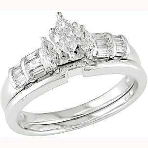 White Gold 1/2ct TDW Diamond Bridal Set - Handcrafted By Name My Rings™