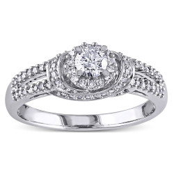 White Gold 1/2ct TDW Diamond Engagement Ring - Handcrafted By Name My Rings™
