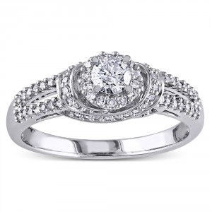 White Gold 1/2ct TDW Diamond Engagement Ring - Handcrafted By Name My Rings™