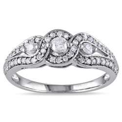 White Gold 1/2ct TDW Diamond Ring - Handcrafted By Name My Rings™