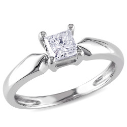 White Gold 1/2ct TDW Diamond Solitaire Ring - Handcrafted By Name My Rings™