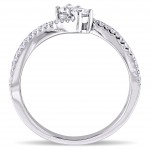 White Gold 1/2ct TDW Diamond Two Stone Ring - Handcrafted By Name My Rings™
