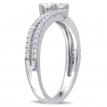 White Gold 1/2ct TDW Diamond Two Stone Ring - Handcrafted By Name My Rings™