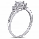White Gold 1/2ct TDW Princess Diamond Ring - Handcrafted By Name My Rings™