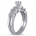 White Gold 1/3ct TDW Diamond Bridal Ring Set - Handcrafted By Name My Rings™