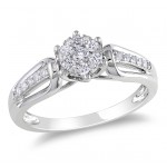 White Gold 1/3ct TDW Diamond Cluster Ring - Handcrafted By Name My Rings™