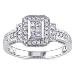 White Gold 1/3ct TDW Diamond Engagement Ring - Handcrafted By Name My Rings™
