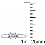 White Gold 1/3ct TDW Princess-cut Diamond Solitaire Ring - Handcrafted By Name My Rings™