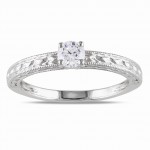 White Gold 1/3ct TDW Textured Diamond Promise Ring - Handcrafted By Name My Rings™
