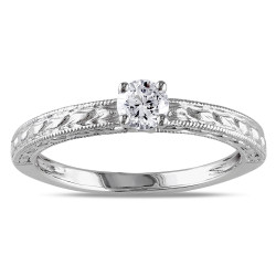 White Gold 1/3ct TDW Textured Diamond Promise Ring - Handcrafted By Name My Rings™