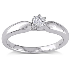 White Gold 1/4ct TDW 6-Prong Diamond Solitaire Engagement Ring - Handcrafted By Name My Rings™