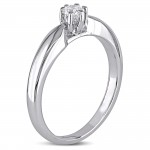 White Gold 1/4ct TDW 6-Prong Diamond Solitaire Engagement Ring - Handcrafted By Name My Rings™