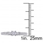 White Gold 1/4ct TDW Diamond 3-stone Promise Ring - Handcrafted By Name My Rings™