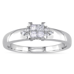 White Gold 1/4ct TDW Diamond Ring - Handcrafted By Name My Rings™
