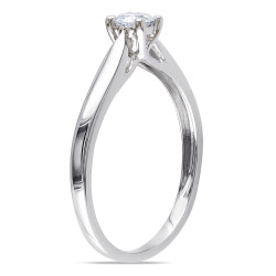 White Gold 1/4ct TDW Diamond Solitaire Ring - Handcrafted By Name My Rings™