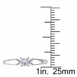 White Gold 1/4ct TDW Diamond Solitaire Ring - Handcrafted By Name My Rings™