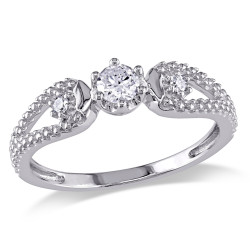 White Gold 1/5ct TDW Diamond Promise Ring - Handcrafted By Name My Rings™