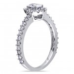 White Gold 1ct TDW Certified Oval Halo Diamond Engagement Ring - Handcrafted By Name My Rings™