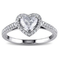 White Gold 1ct TDW Diamond Heart Ring - Handcrafted By Name My Rings™