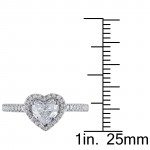 White Gold 1ct TDW Diamond Heart Ring - Handcrafted By Name My Rings™