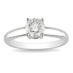 White Gold 1ct TDW Diamond Solitaire Engagement Ring - Handcrafted By Name My Rings™
