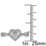 White Gold 1ct TDW Heart-cut Diamond Split Shank Halo Engagement Ring - Handcrafted By Name My Rings™