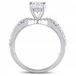 White Gold 2ct TDW Multi-row Diamond Engagement Ring - Handcrafted By Name My Rings™